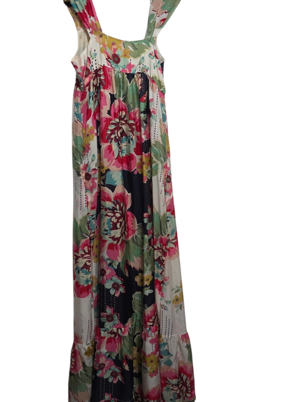 Johnny Was Silk Floral Maxi Dress XS Boho Cottagecore Sleeveless Button Front - Picture 4 of 9